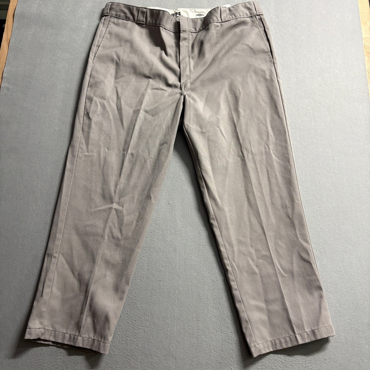 Dickies 874 Original Fit Mens Work Pants Gray Chino Flat Front 38x28