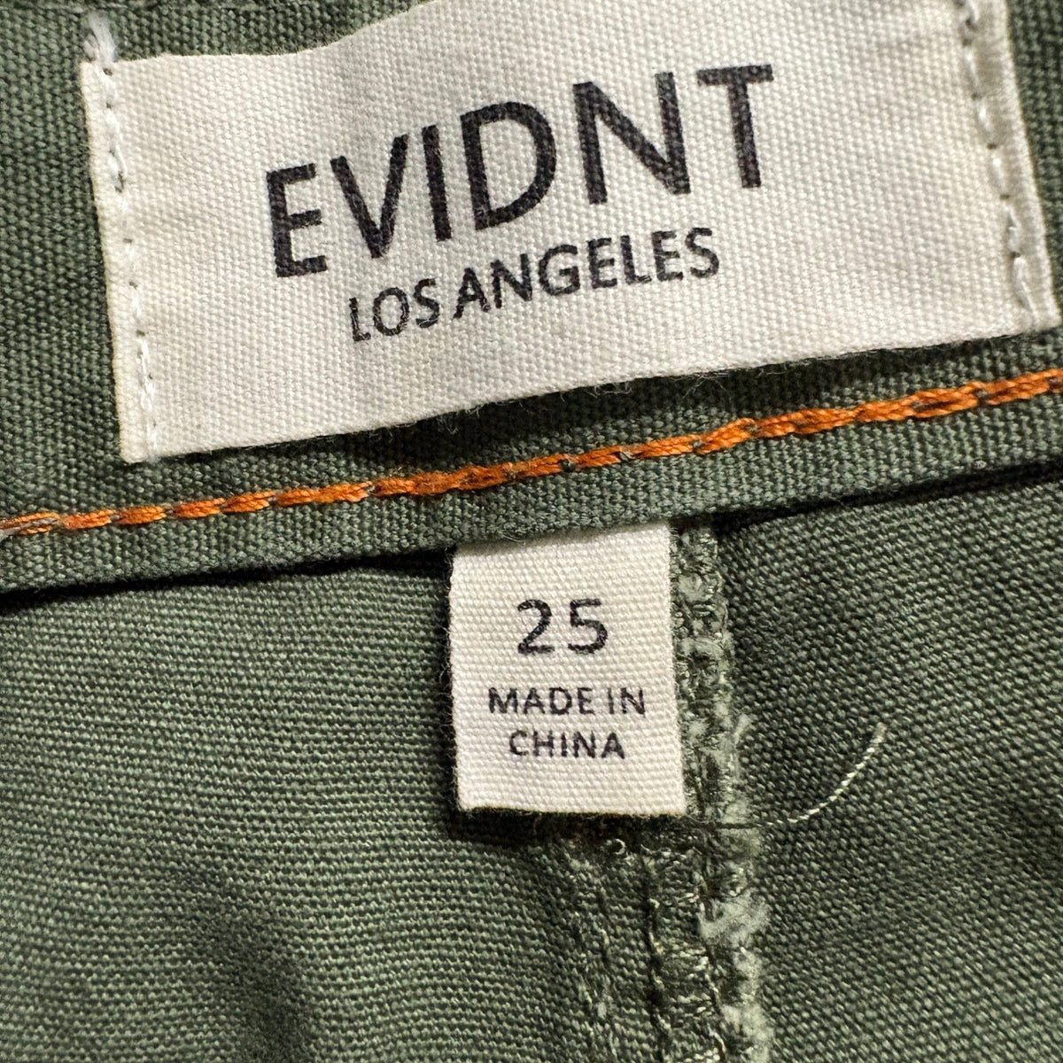 EVIDNT Los Angeles Wide Leg Pants Womens Size 25 High Rise Green Cotton Cropped