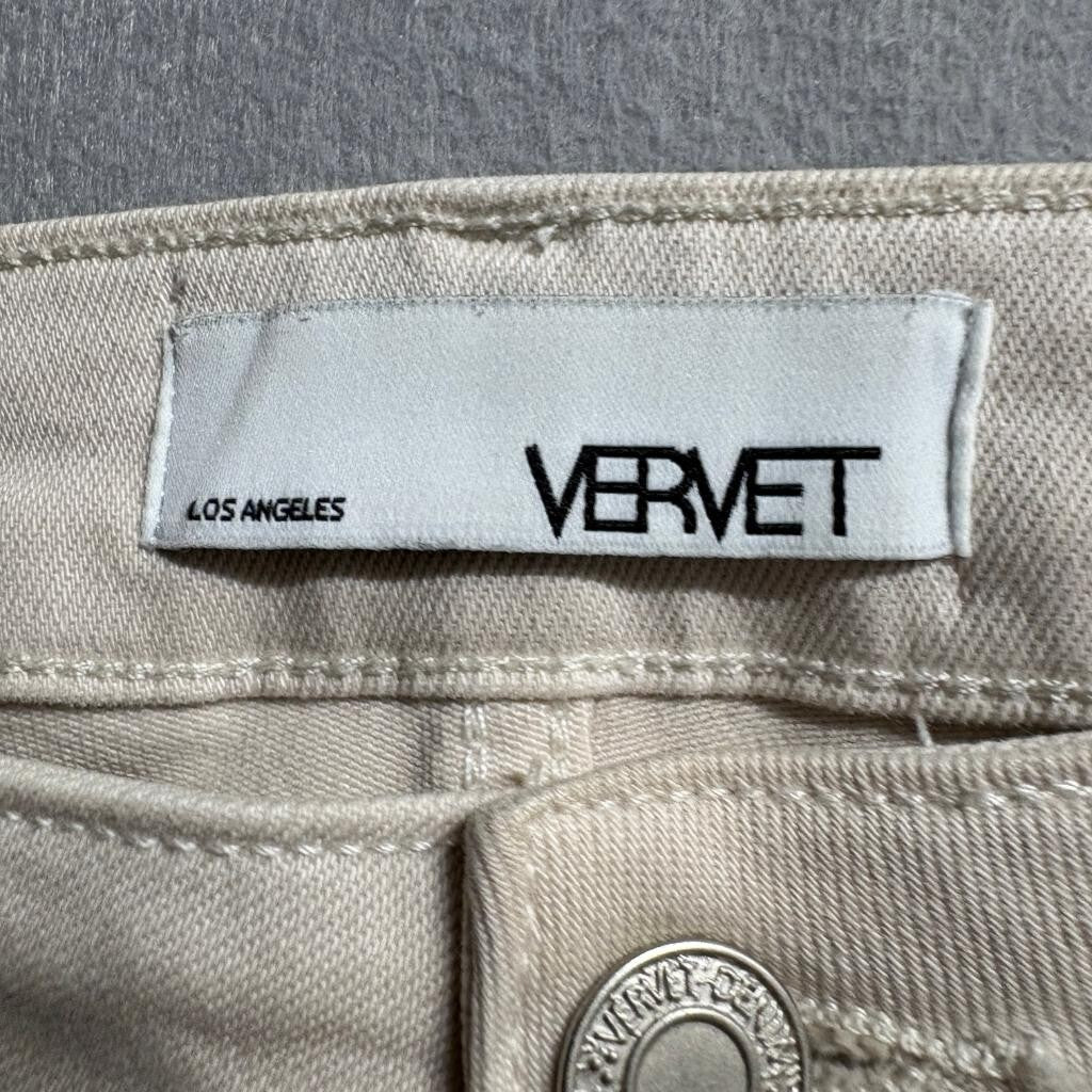 Vervet Los Angeles Jeans Womens 26 Beige High Rise Straight Leg Denim V2667