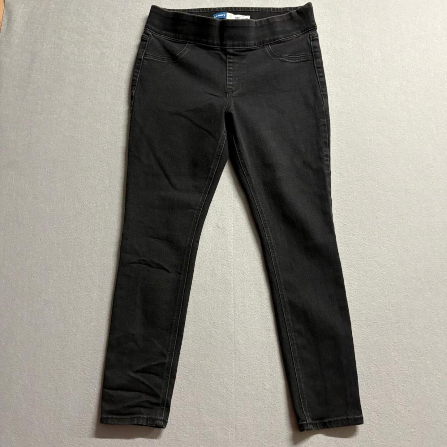 Old Navy Rockstar Super Skinny Jeggings Womens 12 Petite Black Mid Rise Stretch