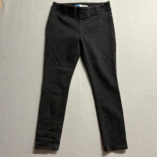 Old Navy Rockstar Super Skinny Jeggings Womens 12 Petite Black Mid Rise Stretch