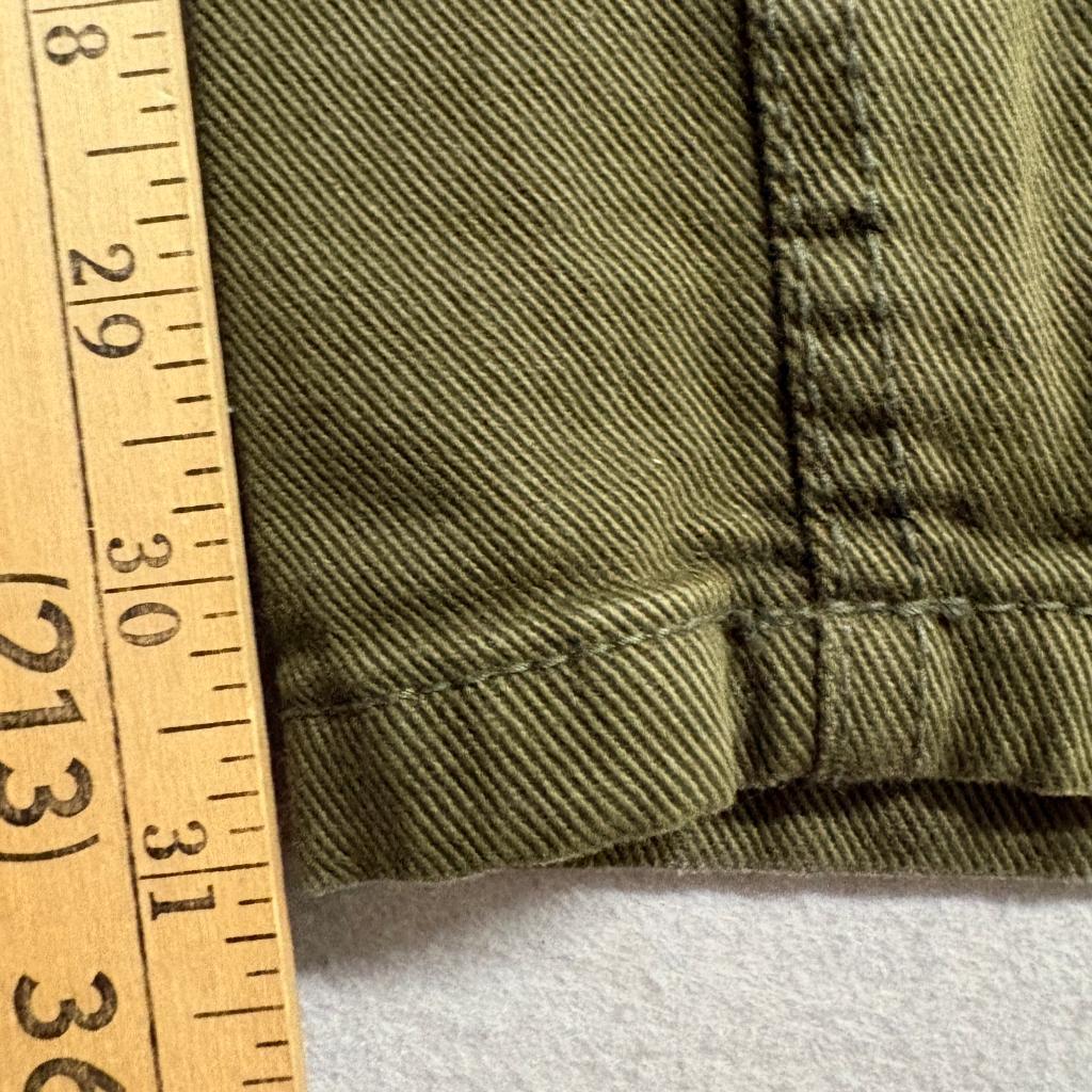 Smoke Rise Mens Moto Biker Jeans Olive Green Distressed Ribbed Size 40x32