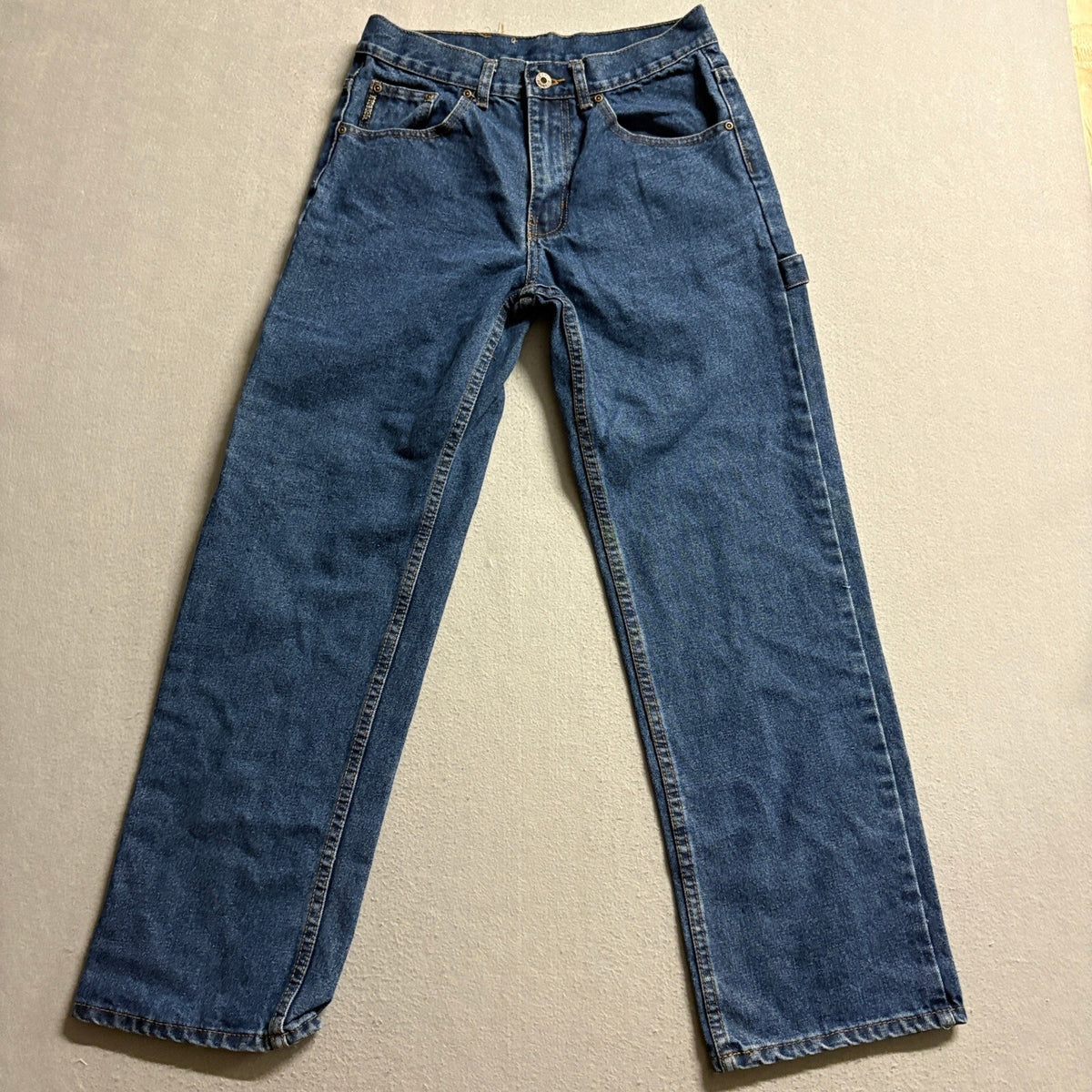 Vintage Oscar Jeans Mens Carpenter Denim Pants 30x30 Blue Workwear Hammer Loop