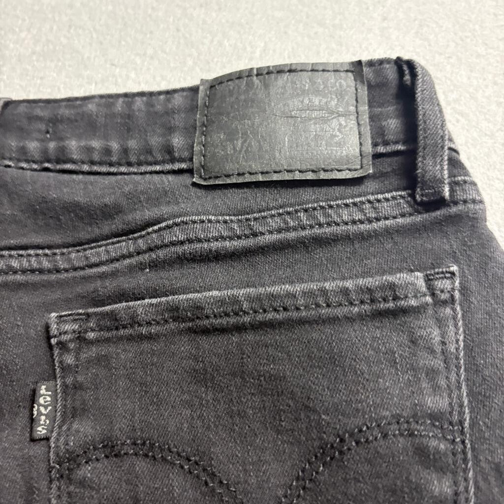 Levi's 711 Skinny Jeans Womens 25 Black Denim Stretch Slim Fit Pants