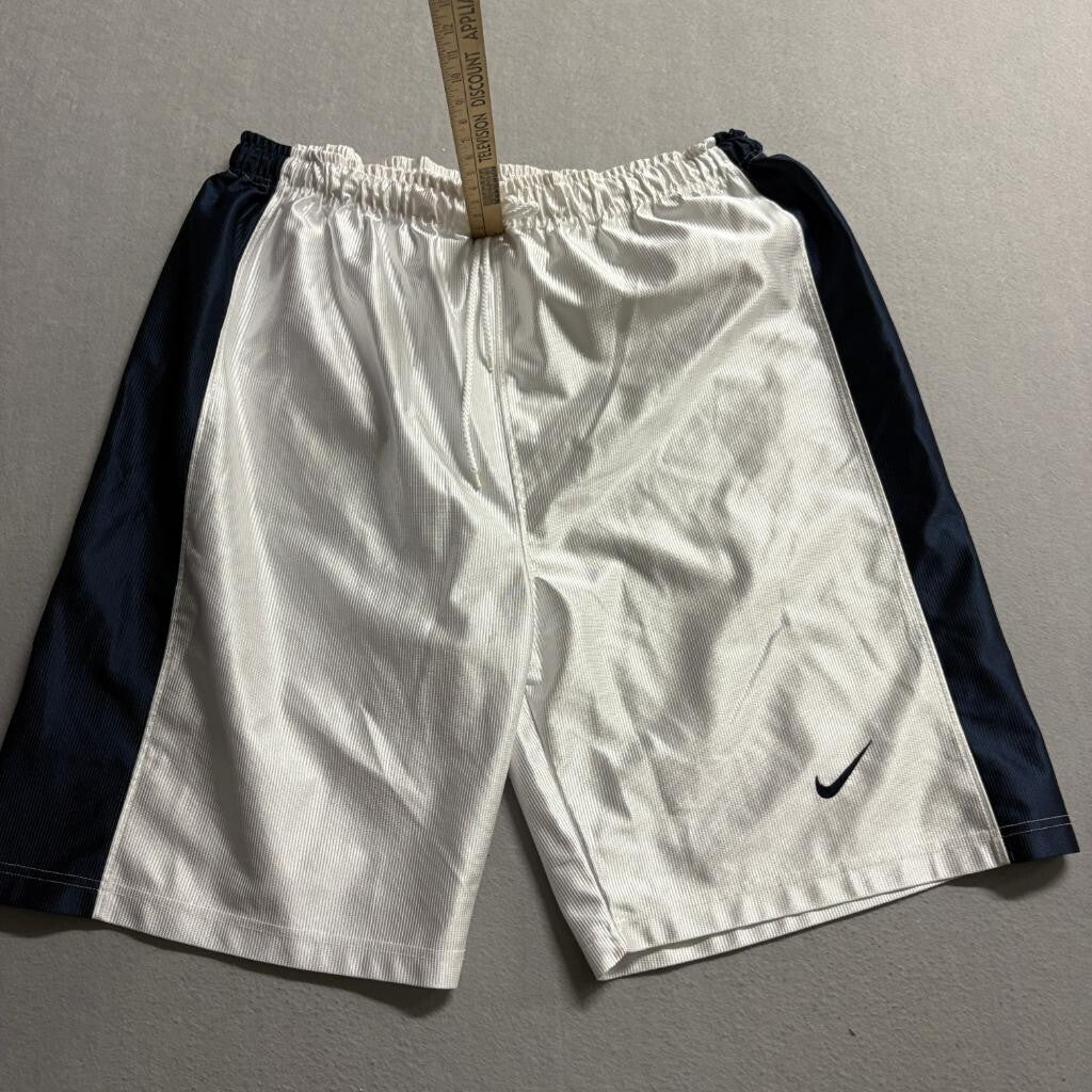 Vintage Nike Shiny Basketball Jersey Shorts Set Mens XL White Navy Made in Italy