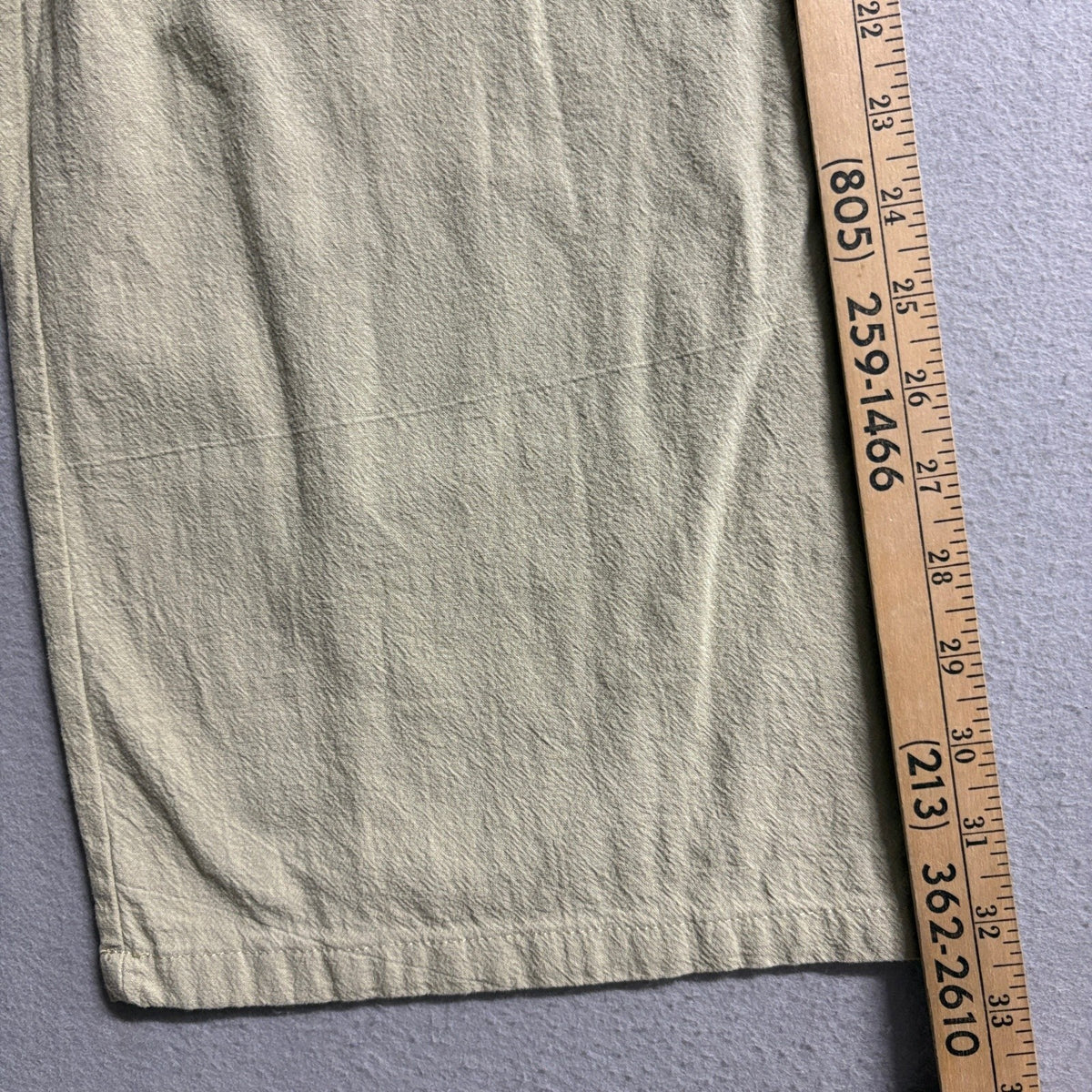 Unbranded Linen Cotton Wide Leg Pants Womens Small Green Drawstring Elastic