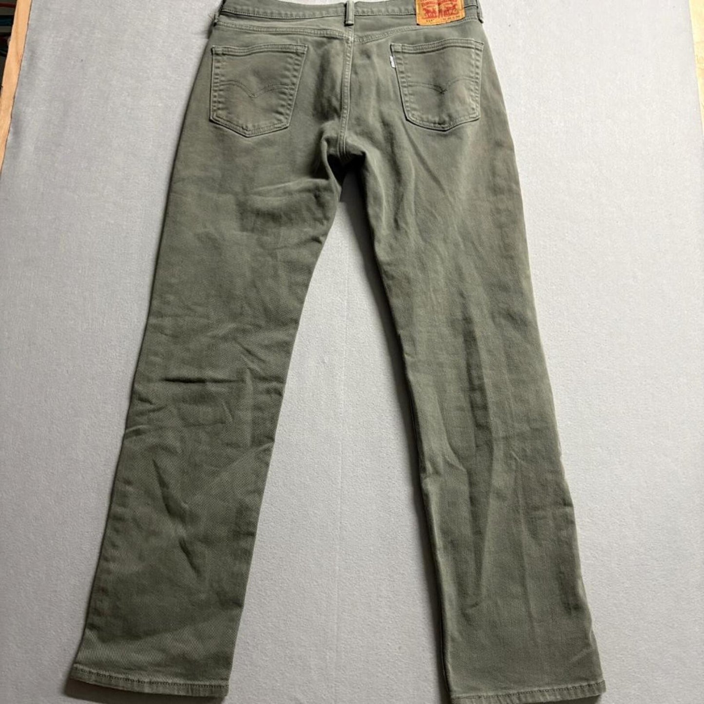 Levi's 514 Slim Straight Jeans Mens 34x34 Olive Green Denim Pants