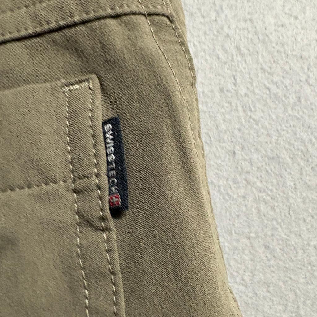 Swiss Tech Mens Utility Pants 32x30 Brown Nylon Spandex Stretch Hiking Outdoor
