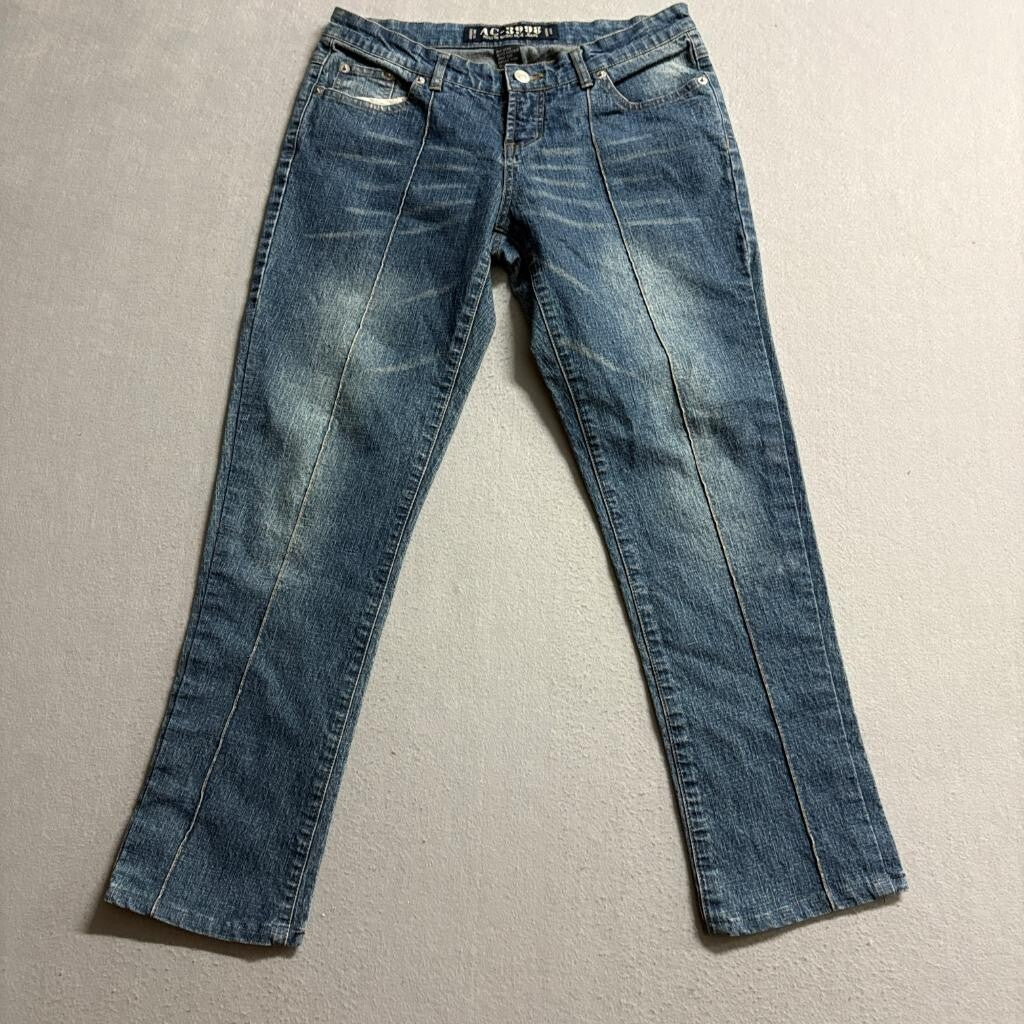 Access Basic Blue Jeans Womens Size 7 Blue Denim Straight Leg Mid Rise AC-3998