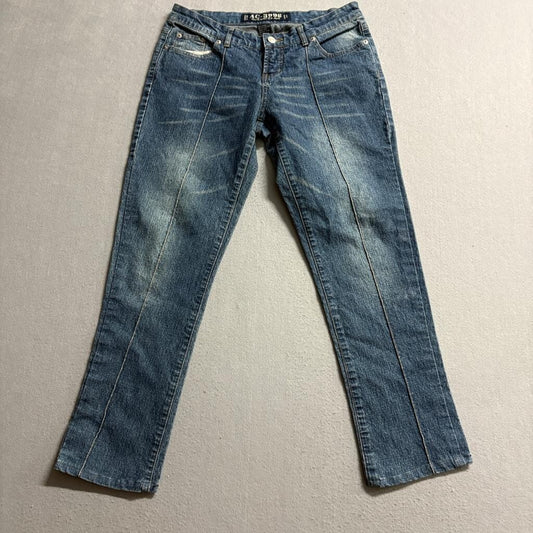 Access Basic Blue Jeans Womens Size 7 Blue Denim Straight Leg Mid Rise AC-3998