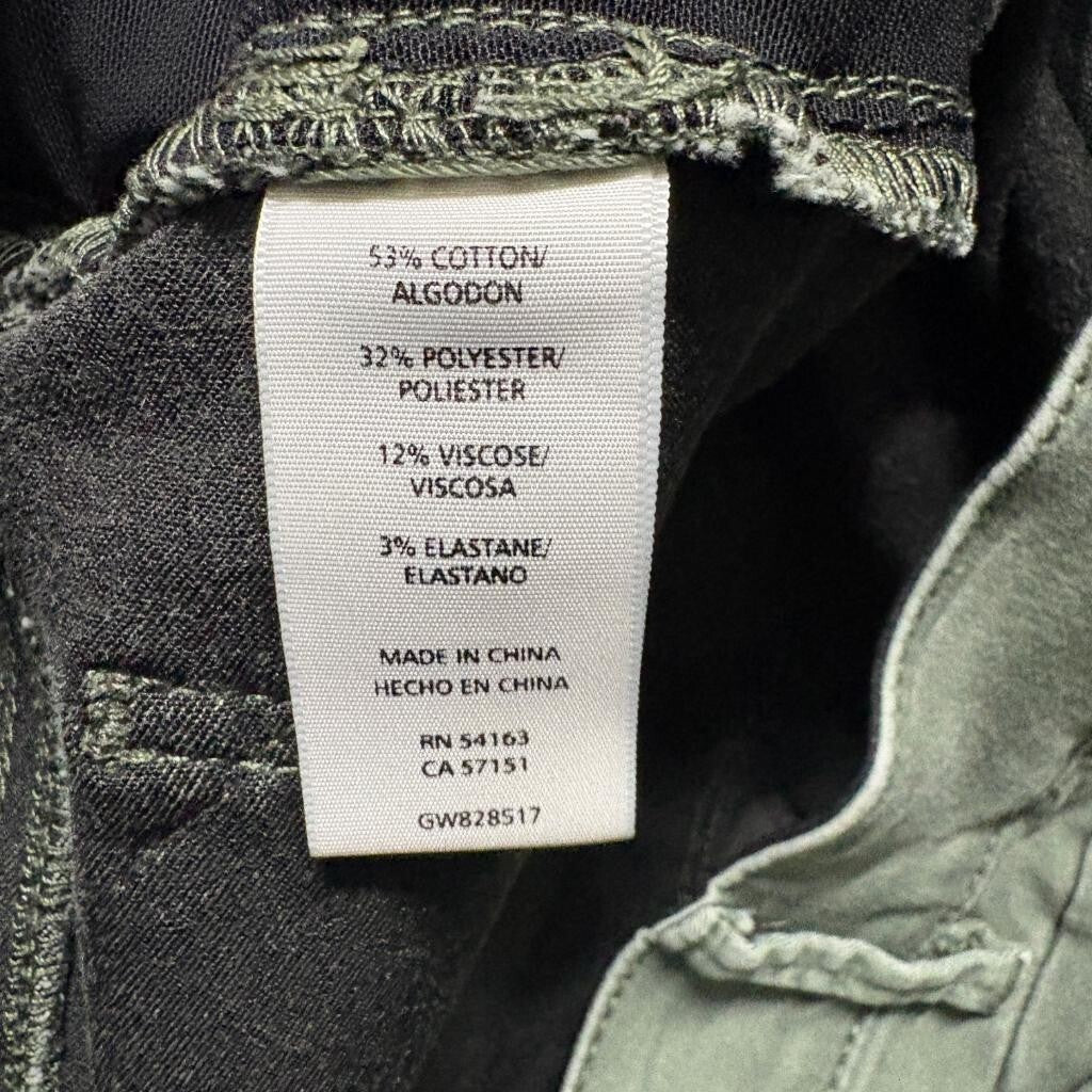 G.H. Bass & Co Women Jeans Size 12 Olive Green Stretch Ankle Crop Skinny Denim