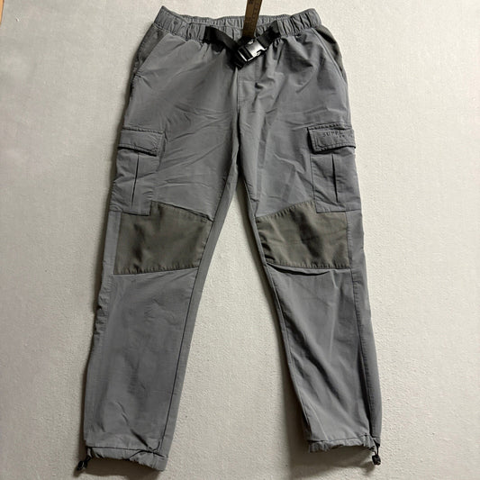 Supply & Demand Cargo Pants Womens Large Gray Elastic Waist Buckle Belt Utility