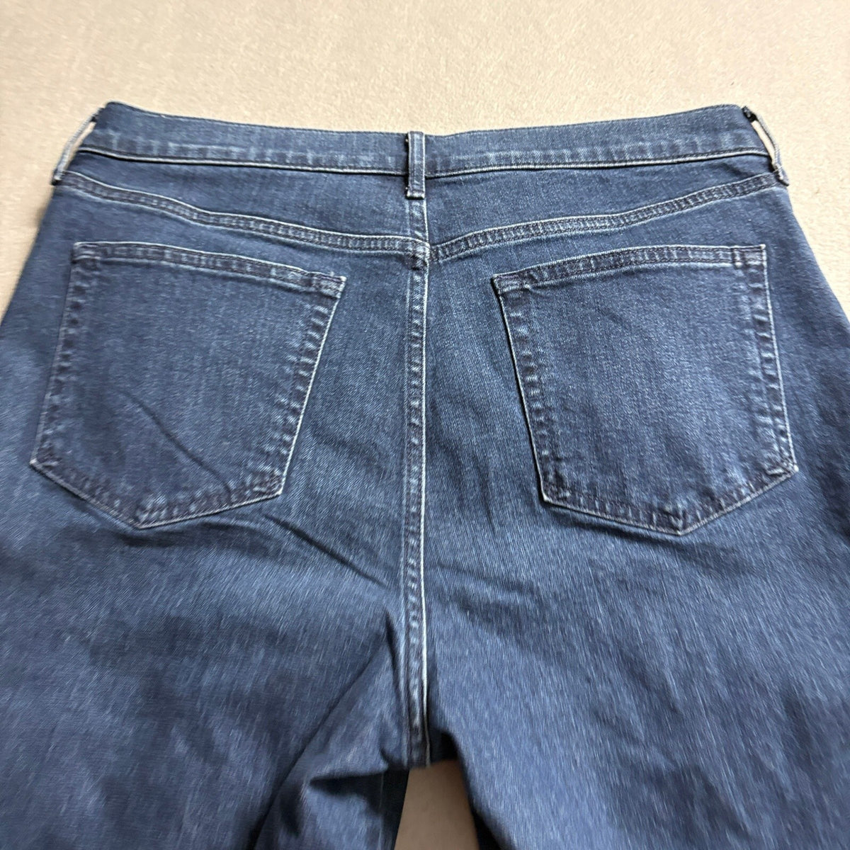 Gap 70s Flare High Rise Cargo Jeans Womens Size 32 14 Short Blue Stretch Denim