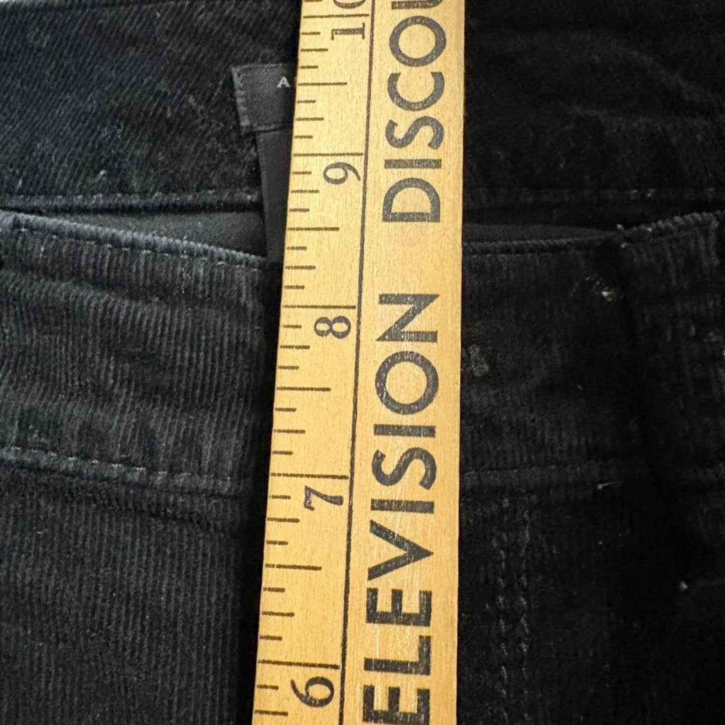 Ann Taylor Signature Corduroy Pants Womens 4P Black Velvet Ribbed Straight Leg
