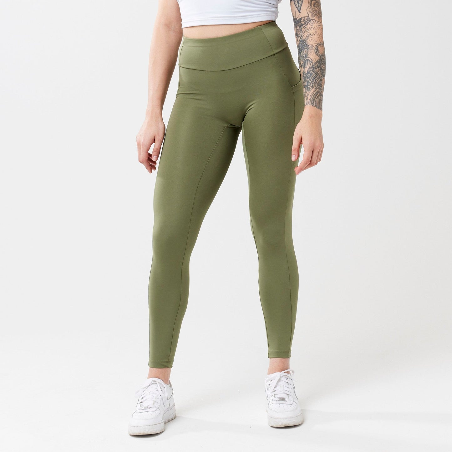 High-Rise with Pocket Leggings - Sage
