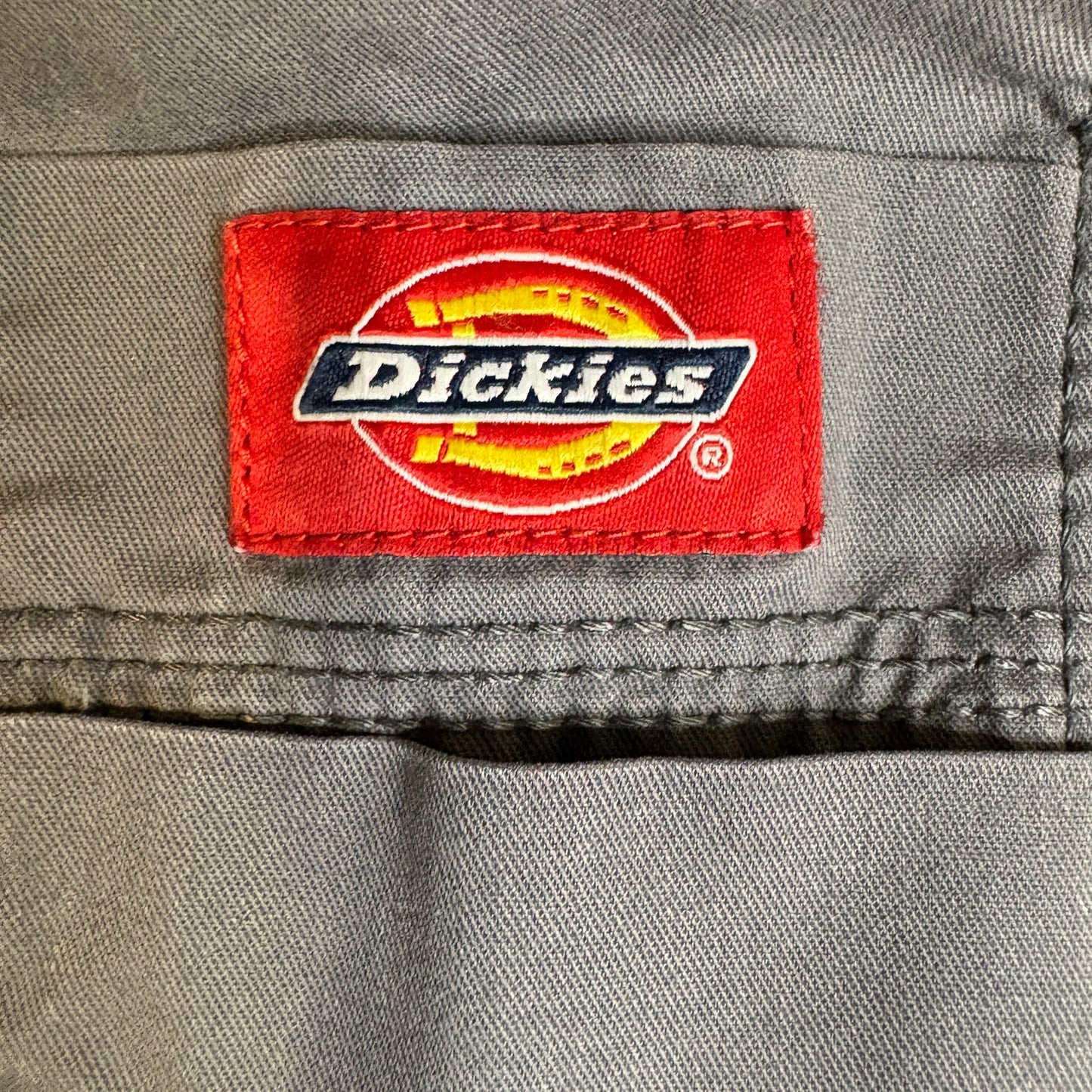 Baggy Dickies Gray Scrub Pants Mens L Workwear Cargo Pockets Elastic Waist Drawstring
