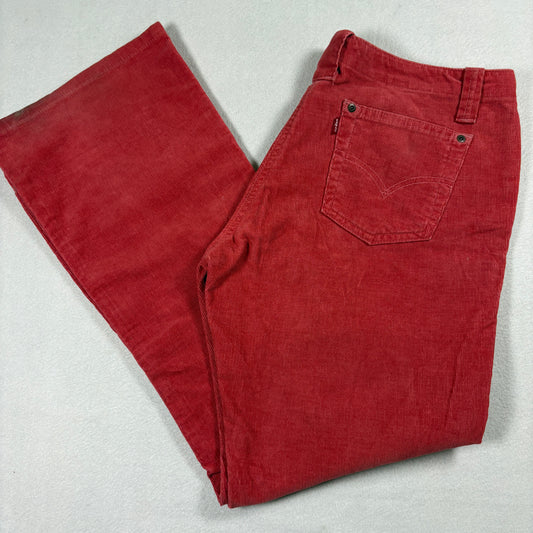 Levi’s 520 Too Superlow Stretch Corduroy Pants Womens 13 Red Y2K Low Rise