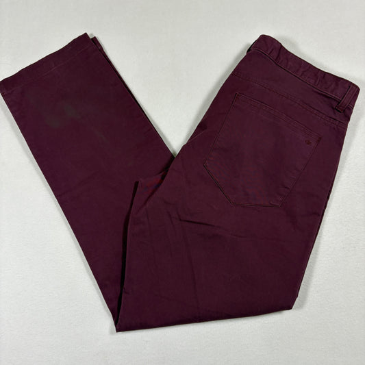 Calvin Klein mens slim fit pants size 33x30 burgundy red stretch casual Y2K