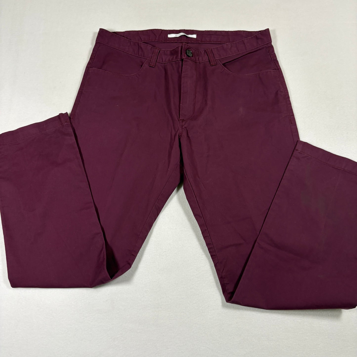Calvin Klein mens slim fit pants size 33x30 burgundy red stretch casual Y2K