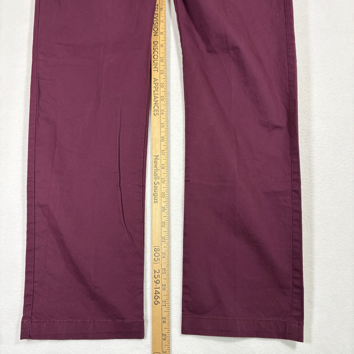 Calvin Klein mens slim fit pants size 33x30 burgundy red stretch casual Y2K