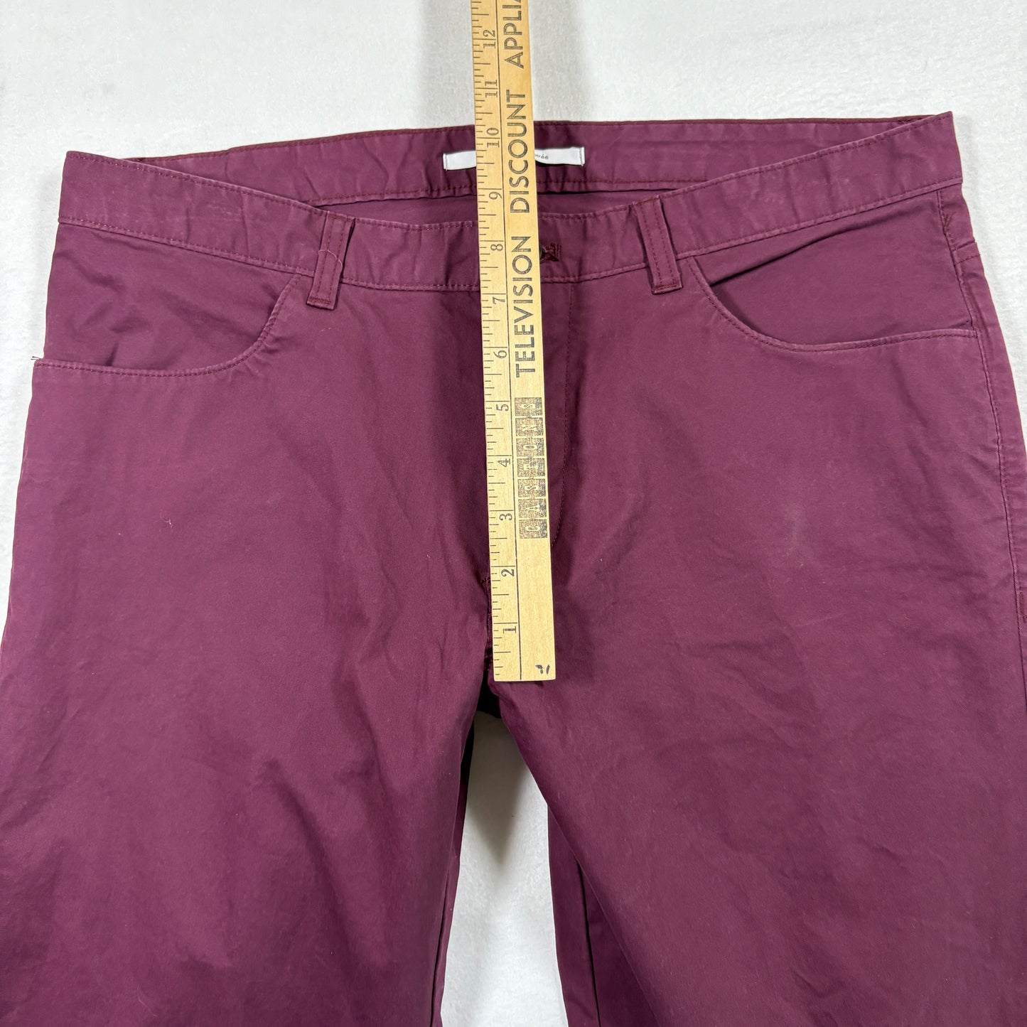 Calvin Klein mens slim fit pants size 33x30 burgundy red stretch casual Y2K
