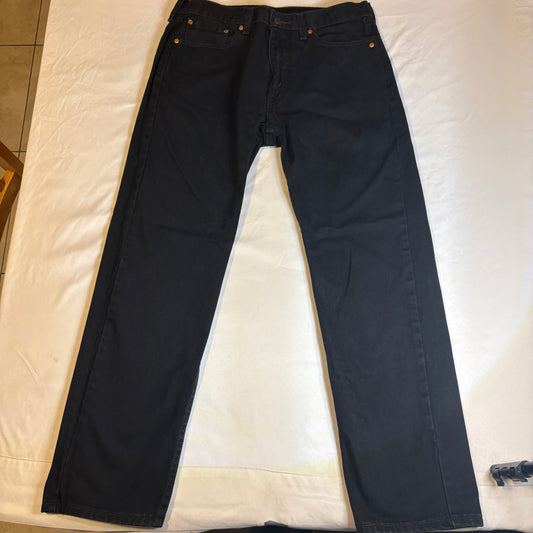 Baggy Levi’s 505 Black Jeans Men’s W33 L30 Straight Fit Denim Pants Classic
