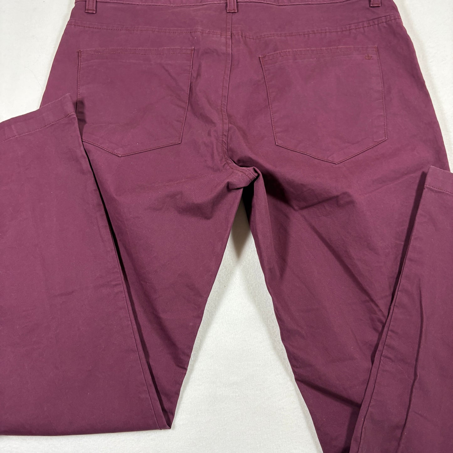 Calvin Klein mens slim fit pants size 33x30 burgundy red stretch casual Y2K