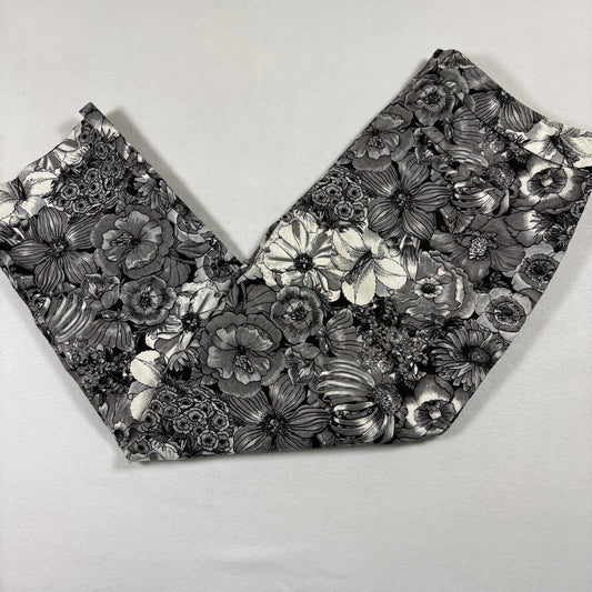 Worthington womens pants size 16 black white floral print stretch vintage y2k