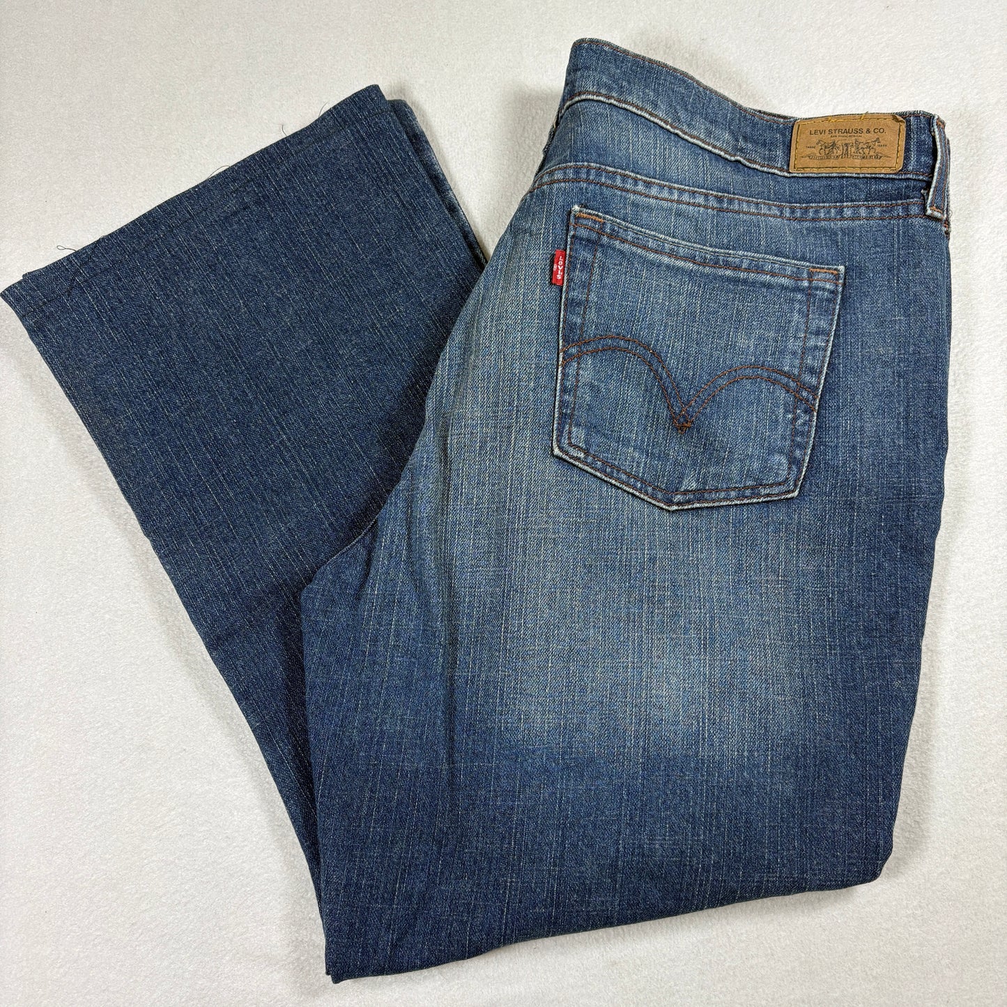 Levi’s 515 Bootcut Jeans Womens 16 Short Blue Stretch Denim Mid Rise Classic