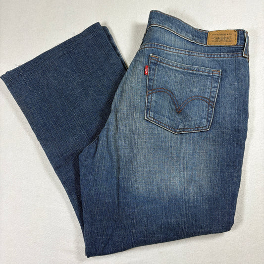 Levi’s 515 Bootcut Jeans Womens 16 Short Blue Stretch Denim Mid Rise Classic