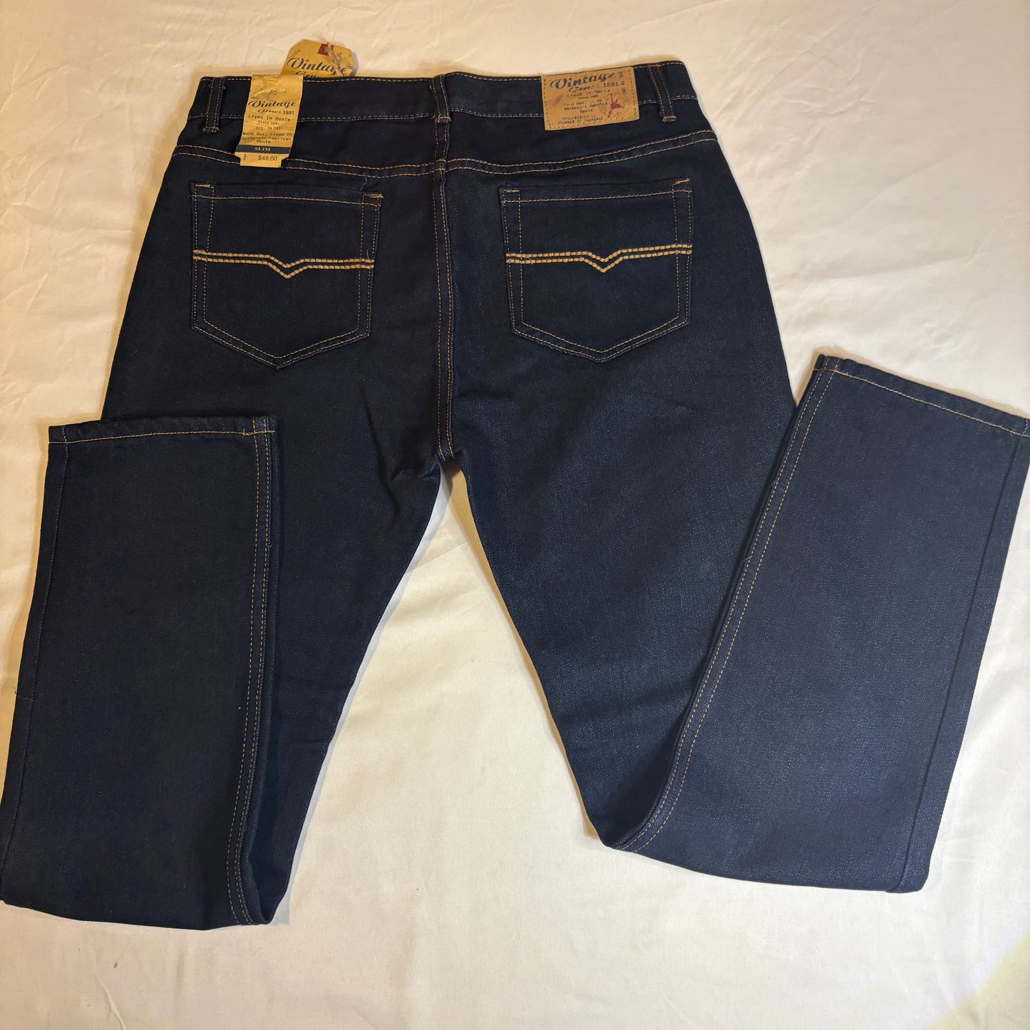 Vintage Genes 1891 Slim Fit Dark Wash Jeans Men’s Denim Pants NWT