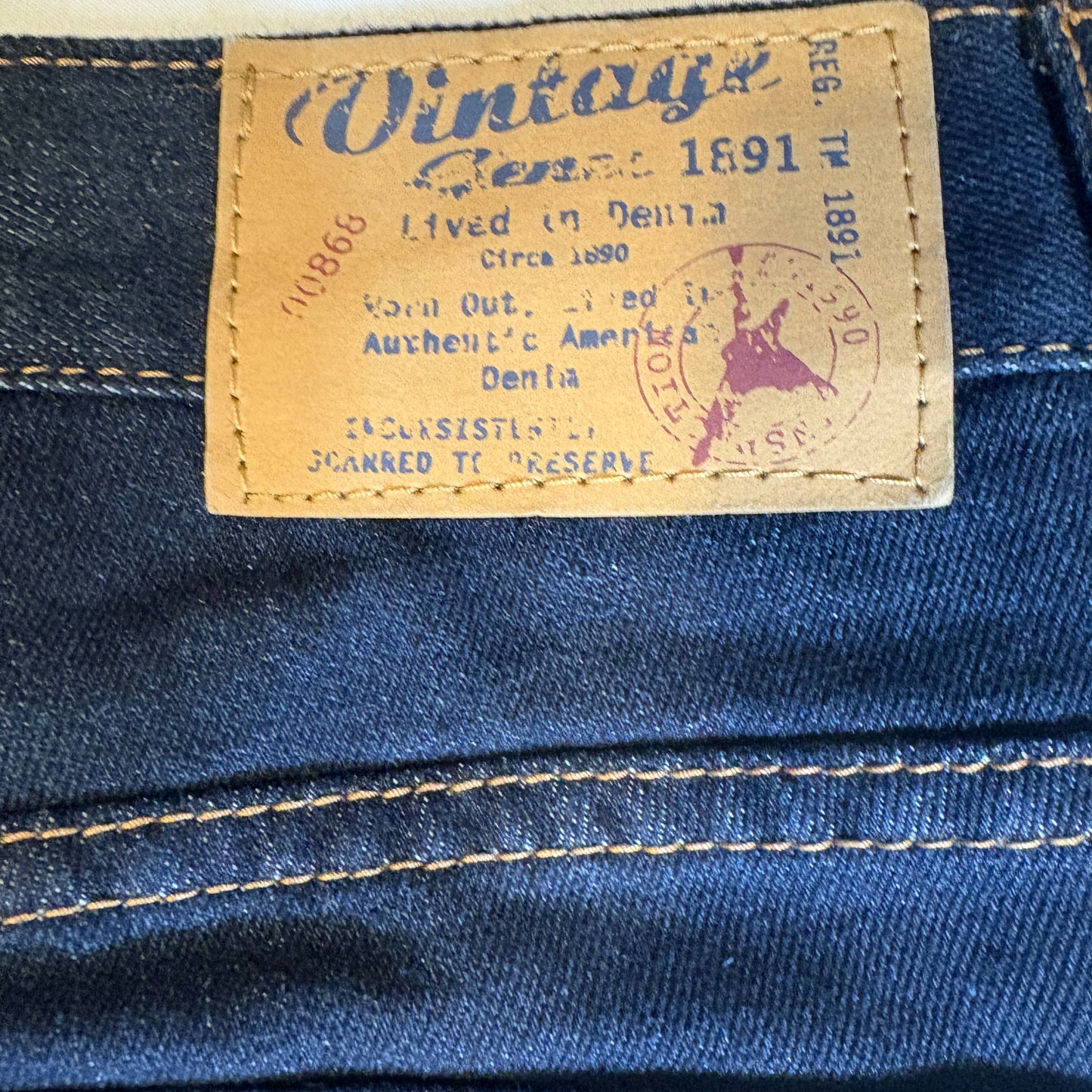 Vintage Genes 1891 Slim Fit Dark Wash Jeans Men’s Denim Pants NWT