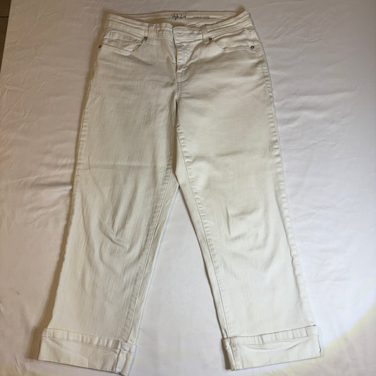 Style & Co White Jeans Women’s Size 4 Rolled Cuff Stretch Denim Pants