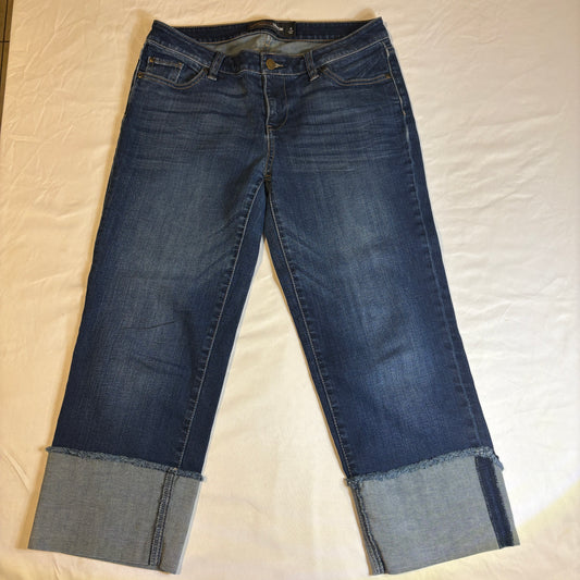 Gabrielle Union NY&Co Women’s Jeans Size 6 Blue Denim Wide Cuffed Hem Pants