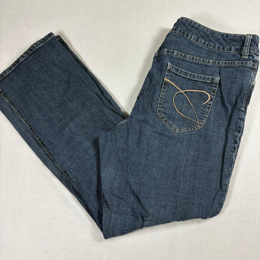 Chico’s Platinum Jeans Womens 2.5 Short Blue Denim Stretch Bootcut Y2K Style