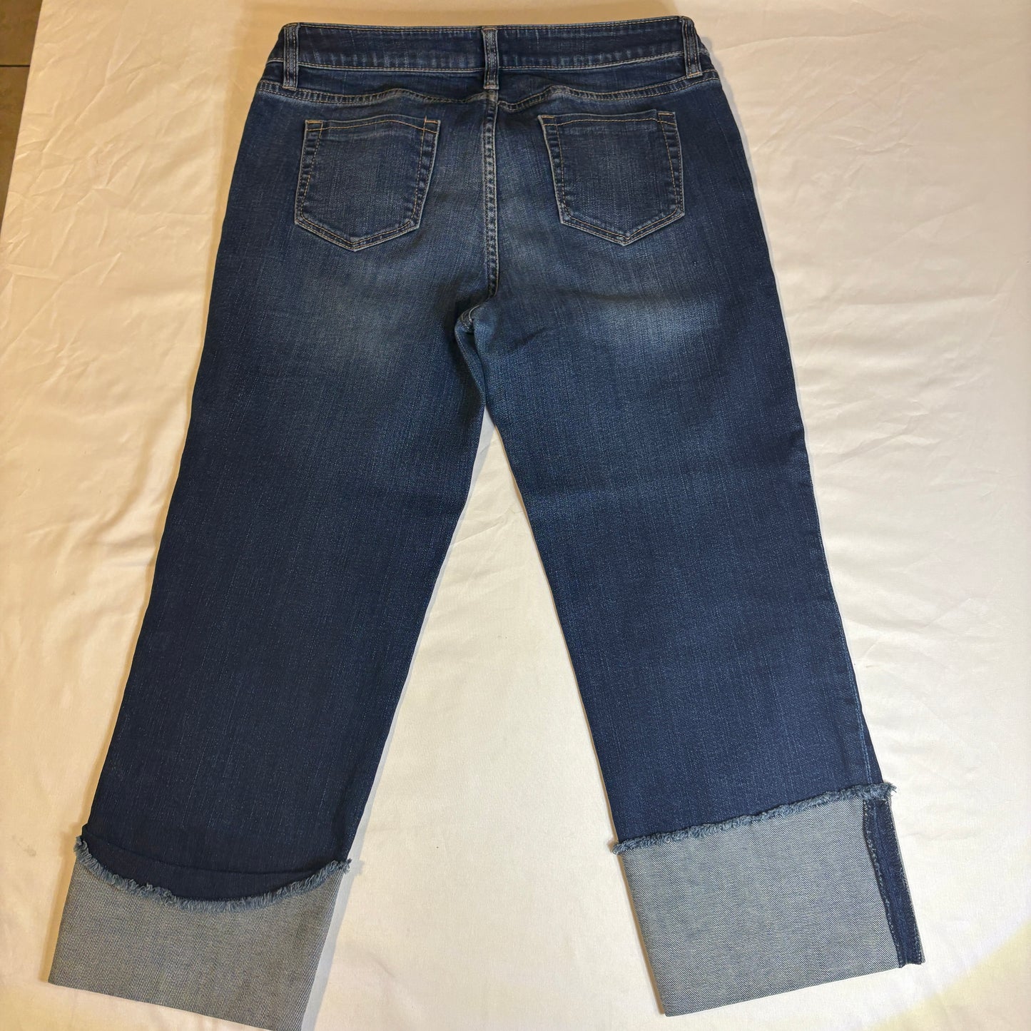 Gabrielle Union NY&Co Women’s Jeans Size 6 Blue Denim Wide Cuffed Hem Pants