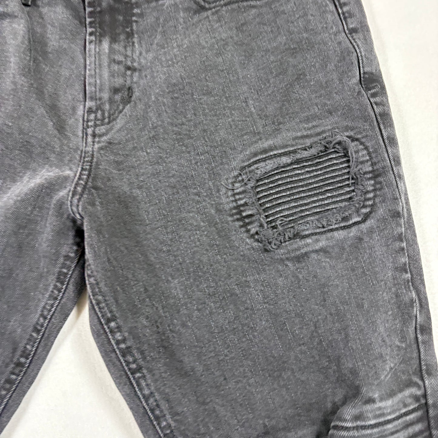 PacSun mens jeans size 33x30 black stacked skinny distressed grunge Y2K zipper