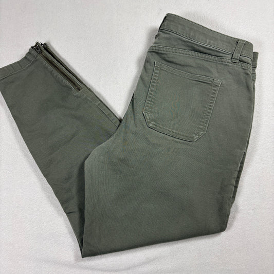 Knox Rose Pants Womens 16 Olive Green Stretch Cargo Utility Zip Hem Streetwear