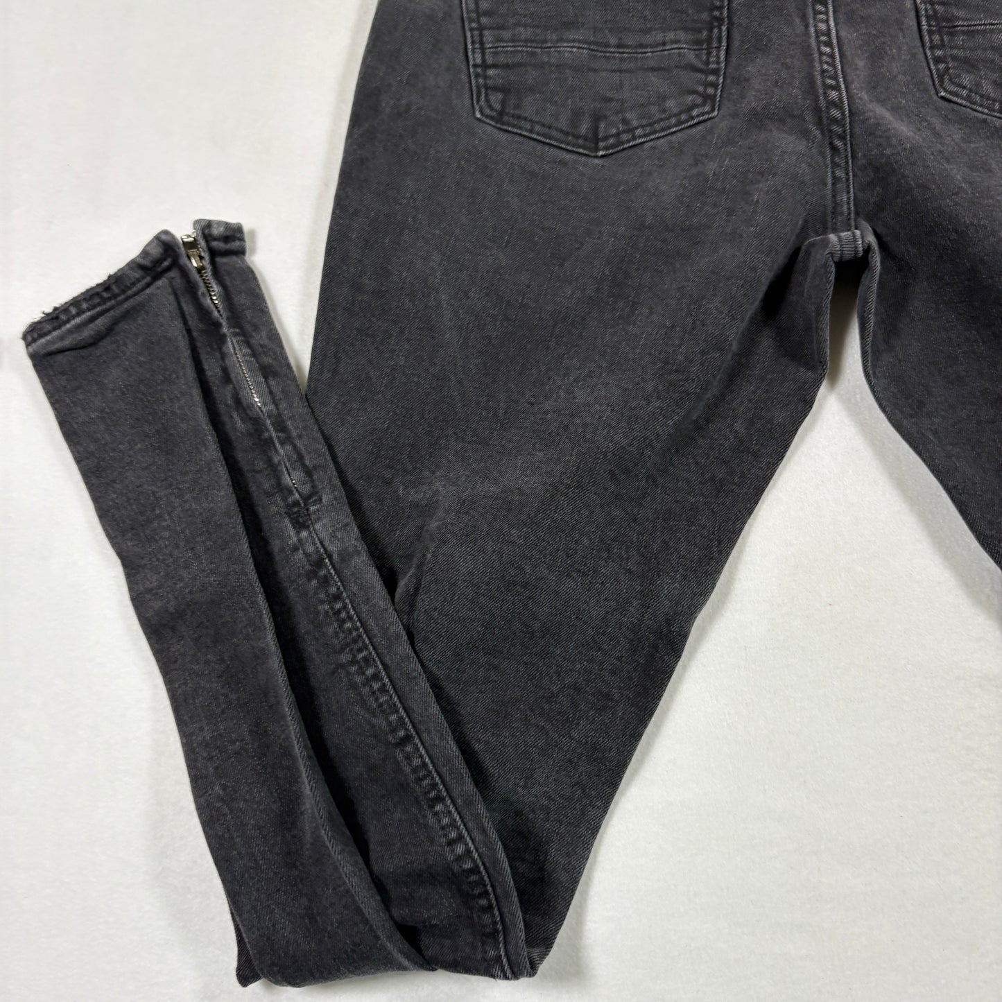 PacSun mens jeans size 33x30 black stacked skinny distressed grunge Y2K zipper