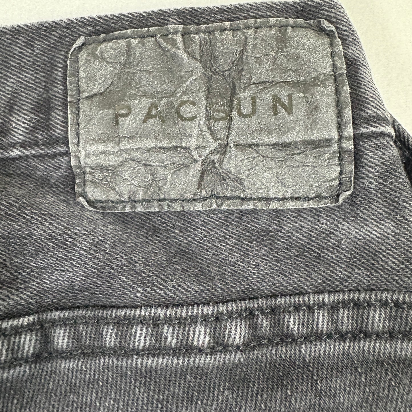 PacSun mens jeans size 33x30 black stacked skinny distressed grunge Y2K zipper