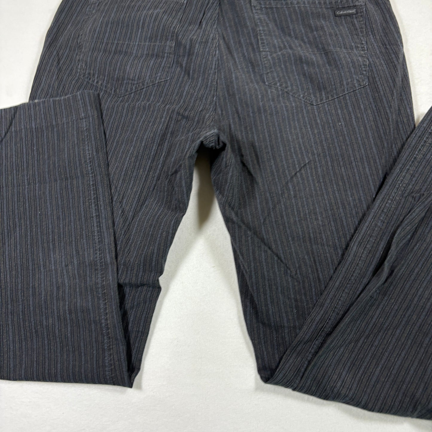 Calvin Klein mens pants size 34x32 black gray pinstripe Y2K vintage straight