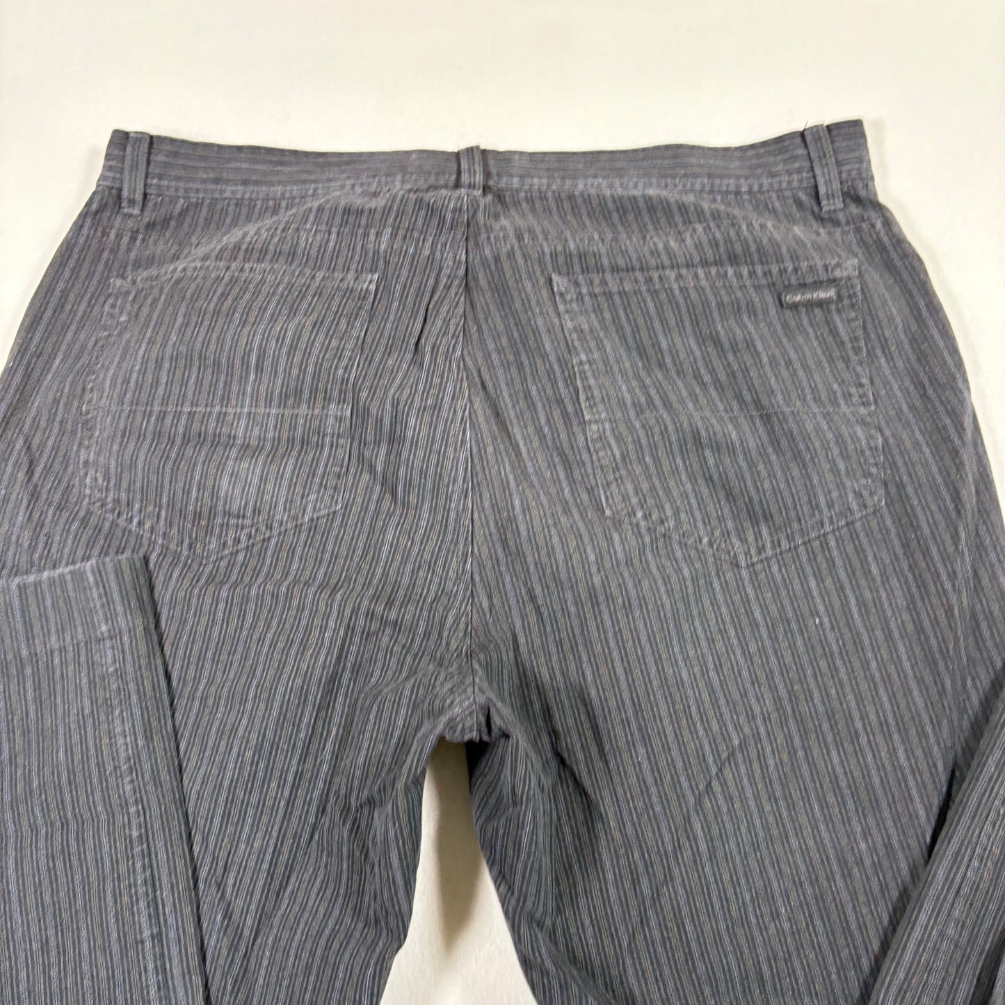 Calvin Klein mens pants size 34x32 black gray pinstripe Y2K vintage straight