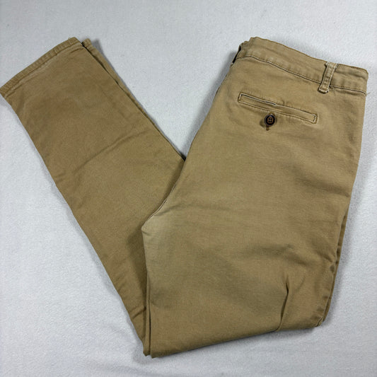 Hungson Pants Mens 40 Khaki Stretch Chino Casual Streetwear Grunge Workwear