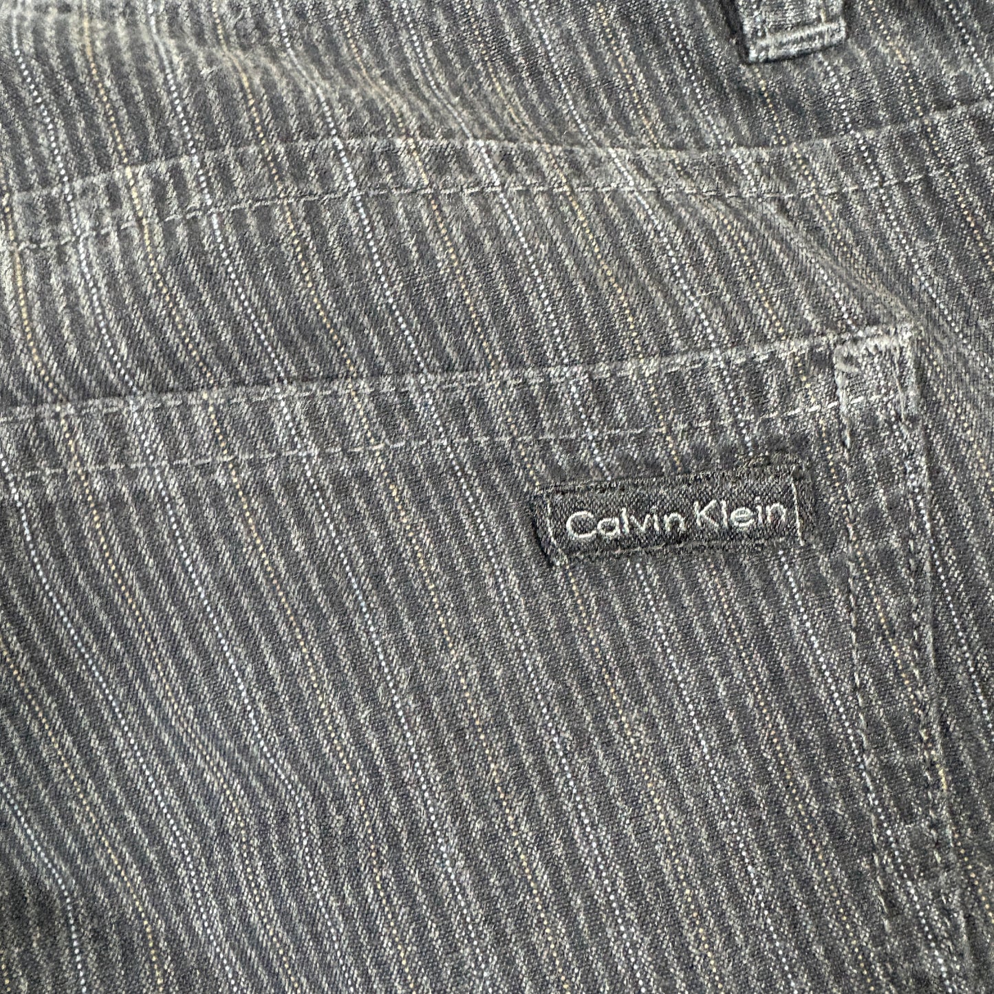 Calvin Klein mens pants size 34x32 black gray pinstripe Y2K vintage straight