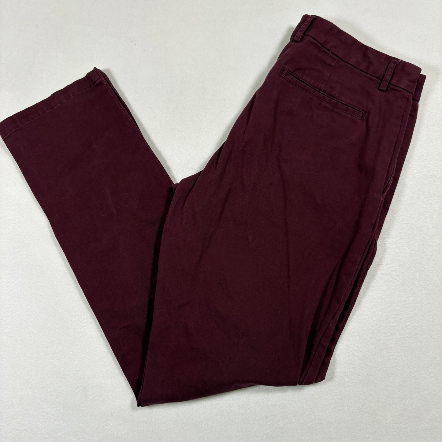 Old Navy mens pants size 32x34 burgundy slim fit stretch chinos Y2K casual