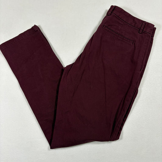 Old Navy mens pants size 32x34 burgundy slim fit stretch chinos Y2K casual