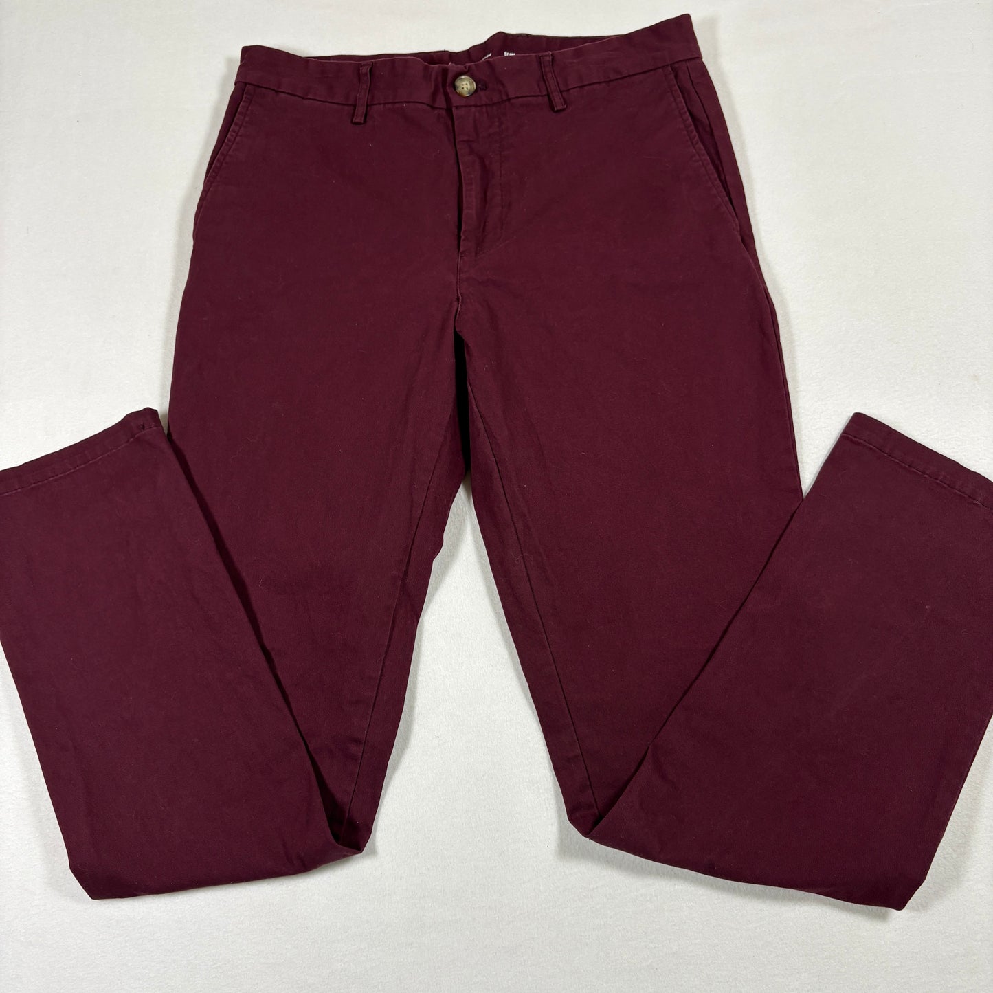Old Navy mens pants size 32x34 burgundy slim fit stretch chinos Y2K casual