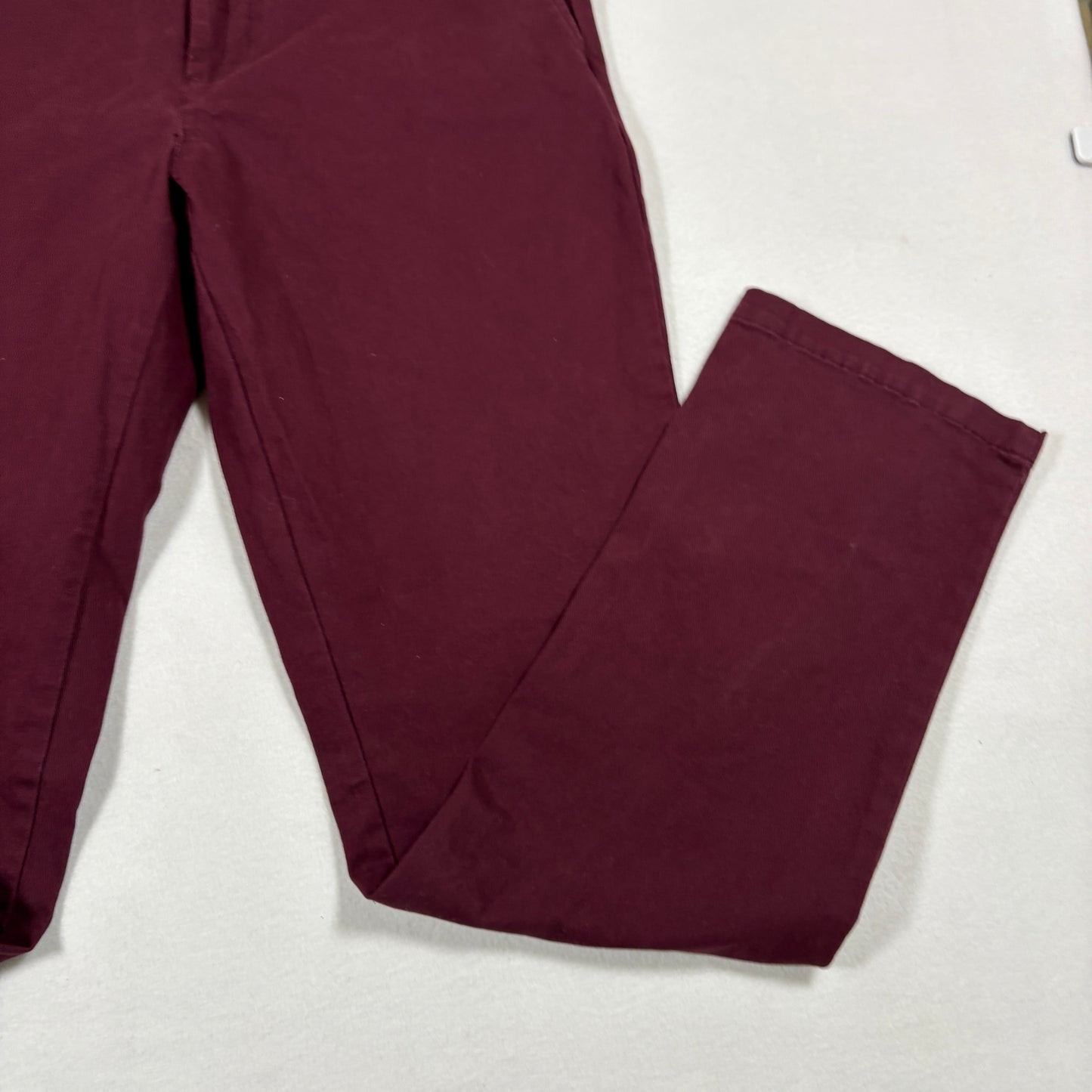 Old Navy mens pants size 32x34 burgundy slim fit stretch chinos Y2K casual