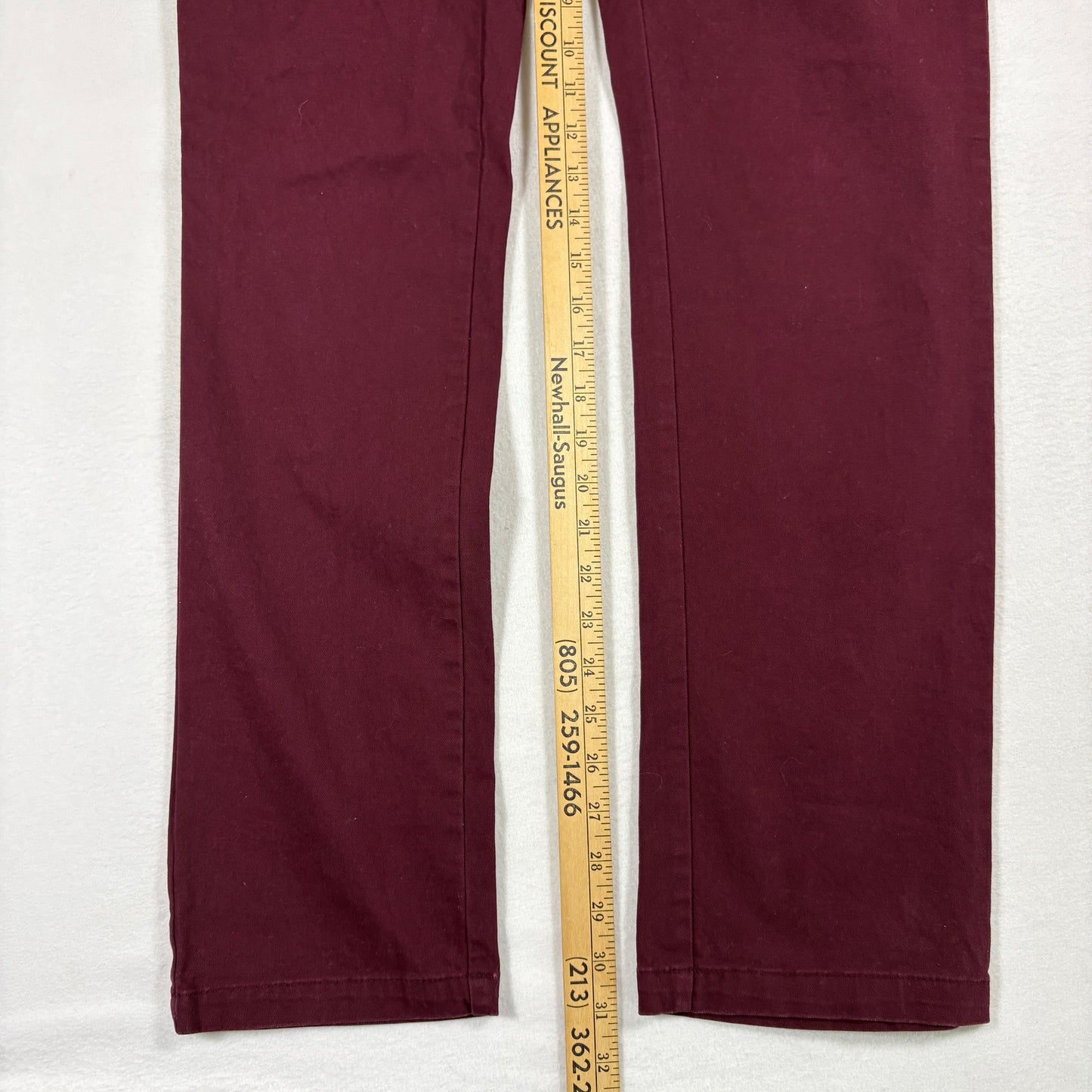 Old Navy mens pants size 32x34 burgundy slim fit stretch chinos Y2K casual
