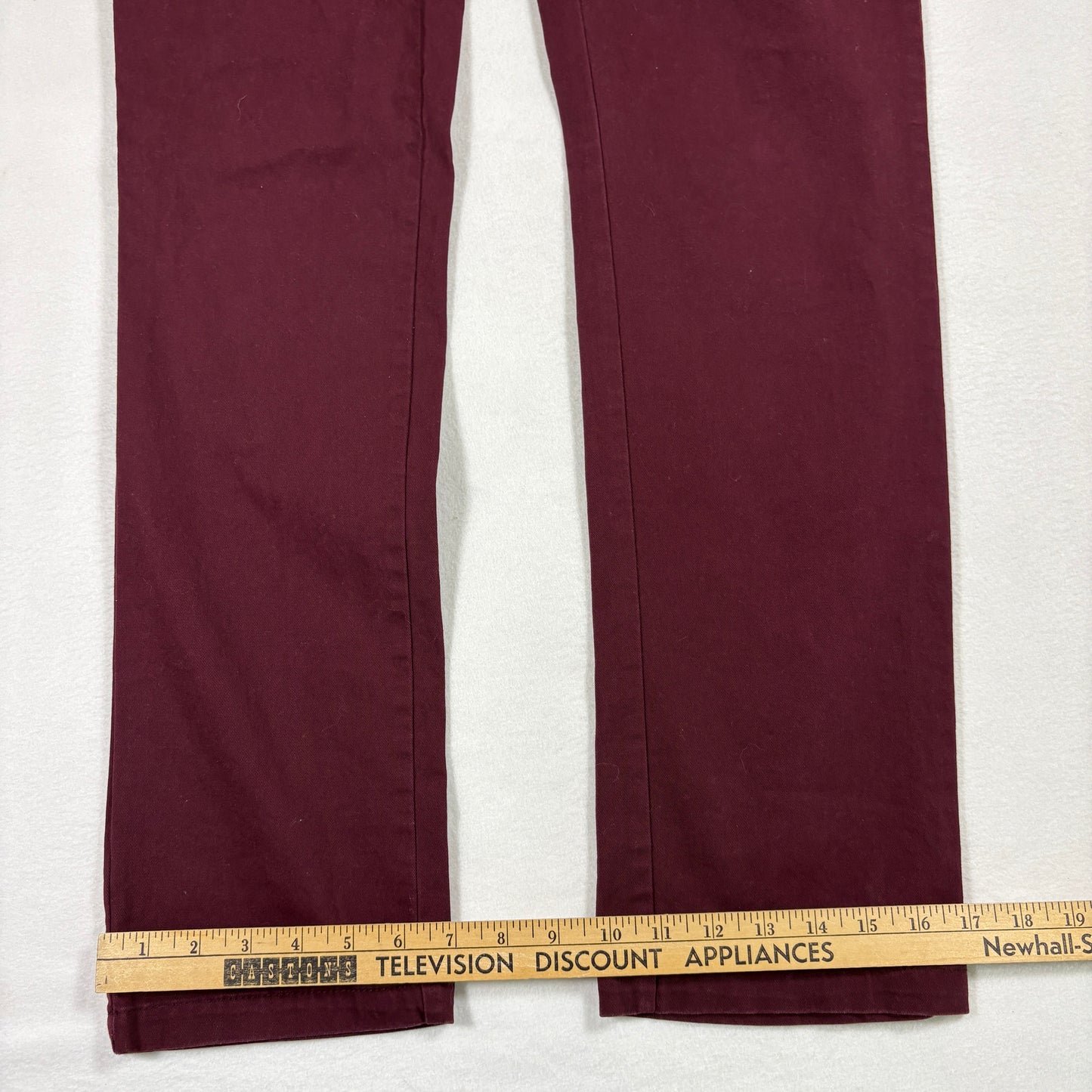 Old Navy mens pants size 32x34 burgundy slim fit stretch chinos Y2K casual